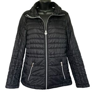 Women's Guess Black jacket/coat with silver robe details, size medium